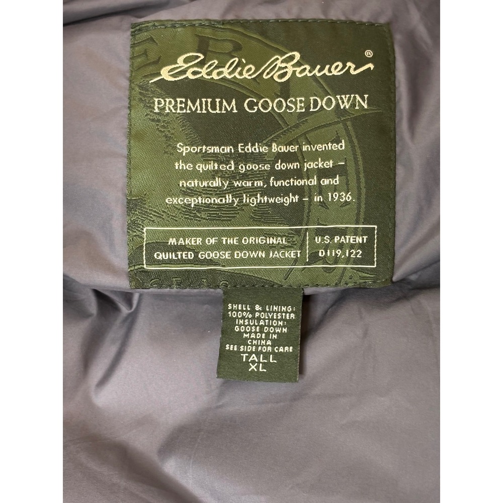Vintage Eddie Bauer Men's XLT Premium Goose Down Puffer Vest Navy Blue Gorpcore - Picture 8 of 10